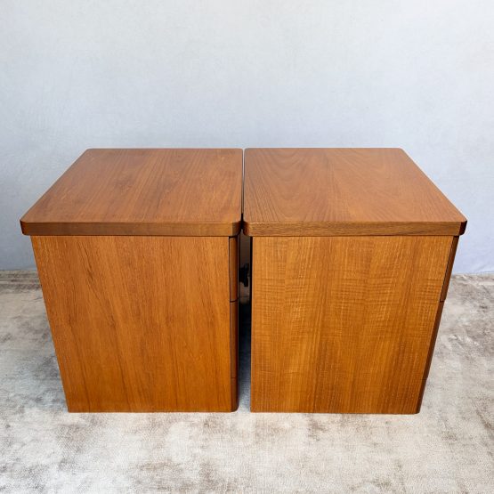 Pair of Mid Century Teak Bedside Cabinets by Stag - Cantata Range c.1970s