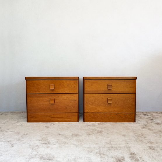 Pair of Mid Century Teak Bedside Cabinets by Stag – Cantata Range c.1970s