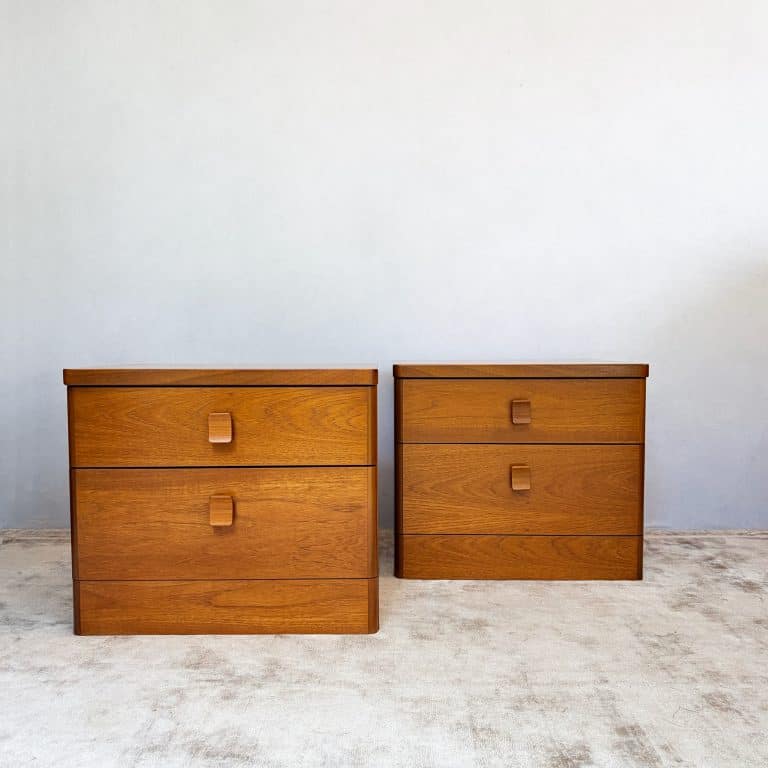 Pair of Mid Century Teak Bedside Cabinets by Stag - Cantata Range c.1970s
