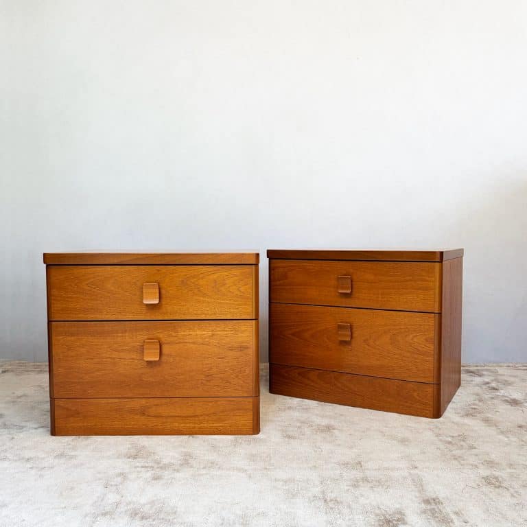 Pair of Mid Century Teak Bedside Cabinets by Stag - Cantata Range c.1970s