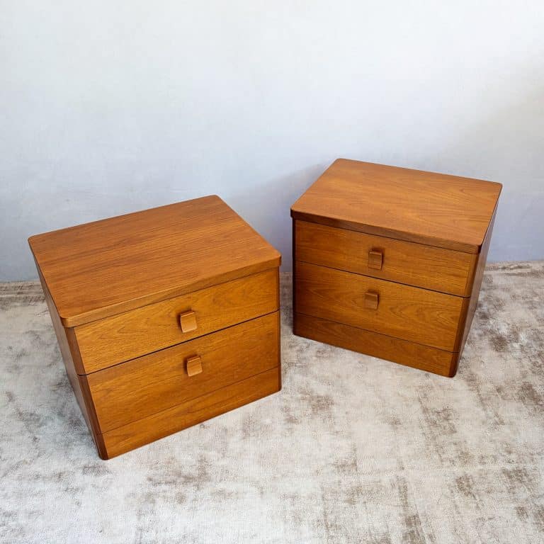 Pair of Mid Century Teak Bedside Cabinets by Stag - Cantata Range c.1970s