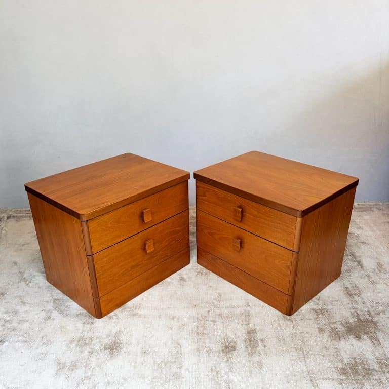 Pair of Mid Century Teak Bedside Cabinets by Stag - Cantata Range c.1970s