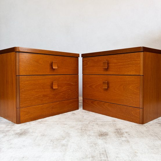 Pair of Mid Century Teak Bedside Cabinets by Stag - Cantata Range c.1970s