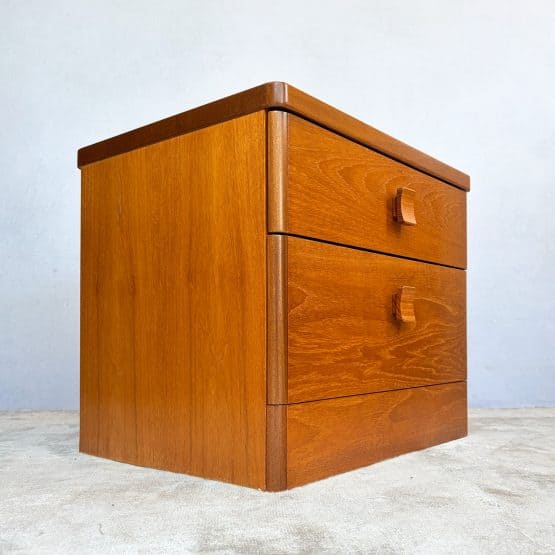 Pair of Mid Century Teak Bedside Cabinets by Stag - Cantata Range c.1970s