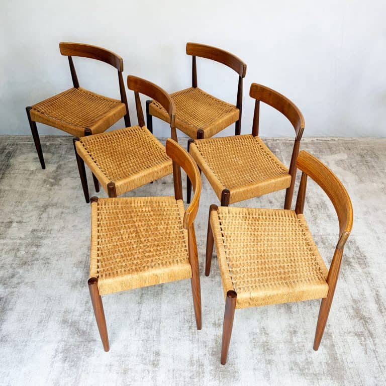 Set of Six Danish Teak Dining Chairs by Arne Hovmand Olsen for Mogens Kold