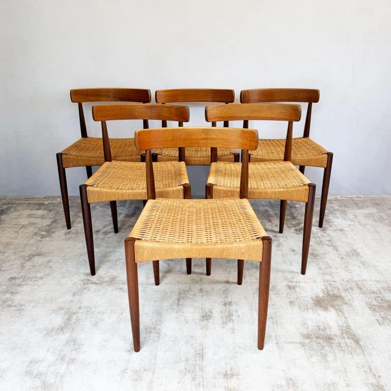 Set of Six Danish Teak Dining Chairs by Arne Hovmand Olsen for Mogens Kold