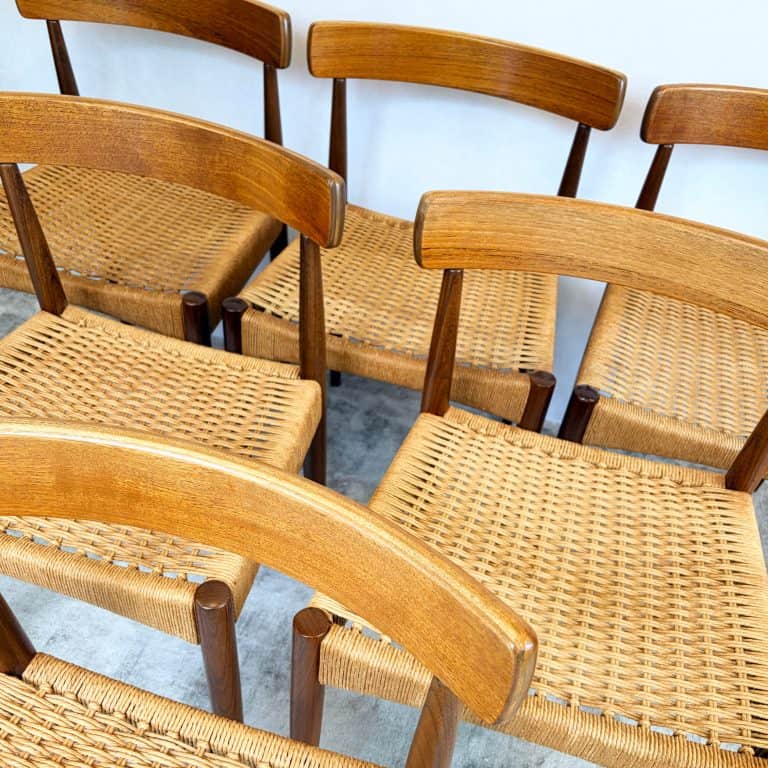 Set of Six Danish Teak Dining Chairs by Arne Hovmand Olsen for Mogens Kold
