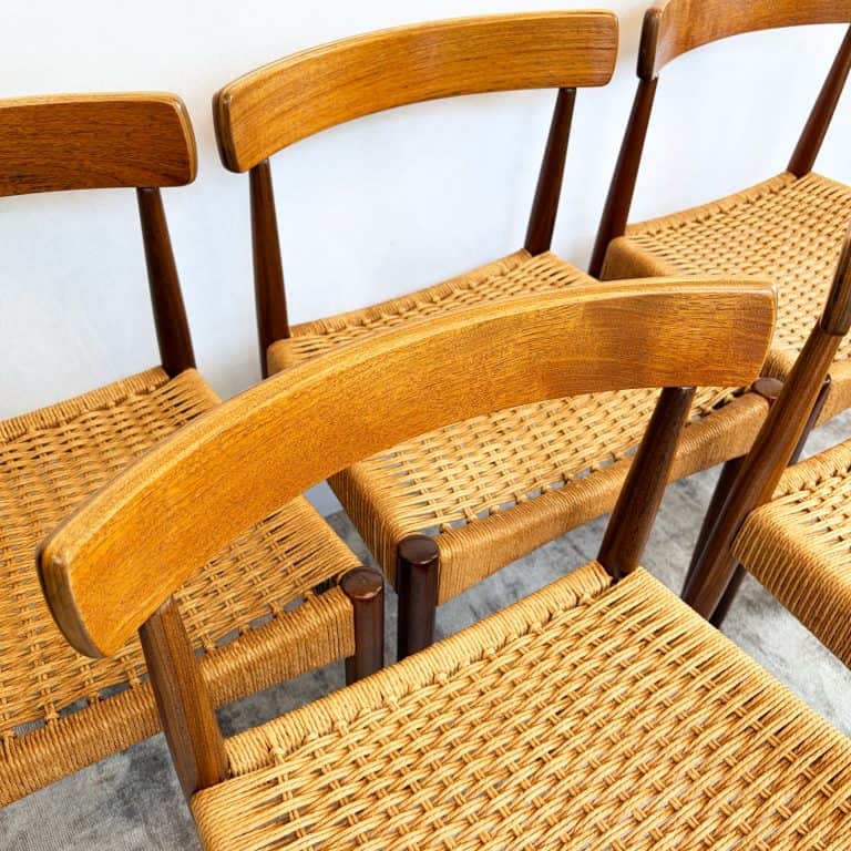 Set of Six Danish Teak Dining Chairs by Arne Hovmand Olsen for Mogens Kold
