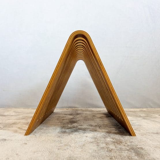 Vintage Bent Wood Magazine Rack / Vinyl Record Storage by Habitat c.1980