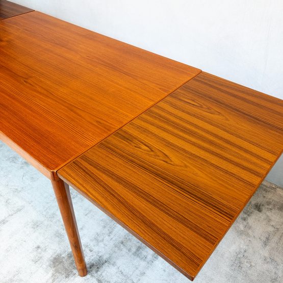Danish Teak Draw Leaf Dining Table by Henning Kjærnulf for Vejle Stole og Møbelfabrik
