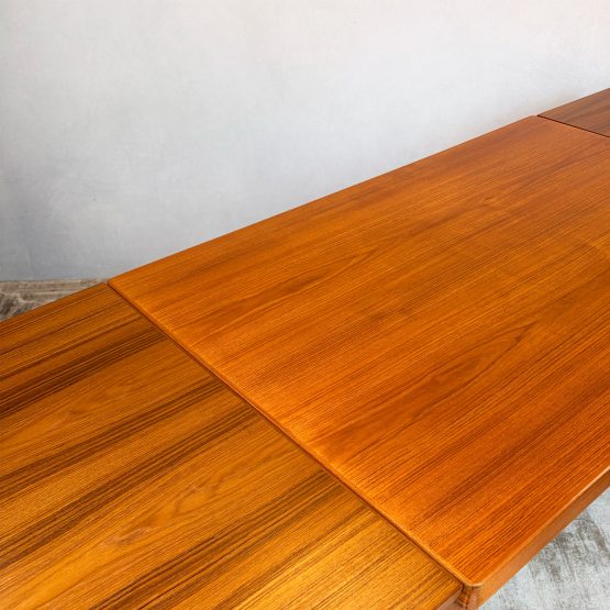 Danish Teak Draw Leaf Dining Table by Henning Kjærnulf for Vejle Stole og Møbelfabrik