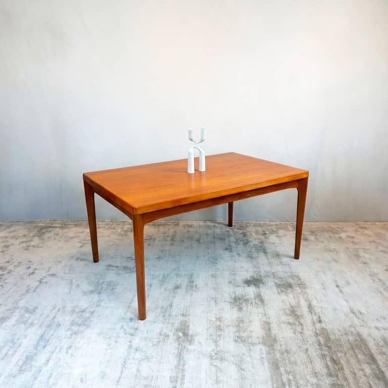 Danish Teak Draw Leaf Dining Table by Henning Kjærnulf for Vejle Stole og Møbelfabrik