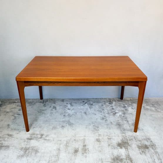 Danish Teak Draw Leaf Dining Table by Henning Kjærnulf for Vejle Stole og Møbelfabrik