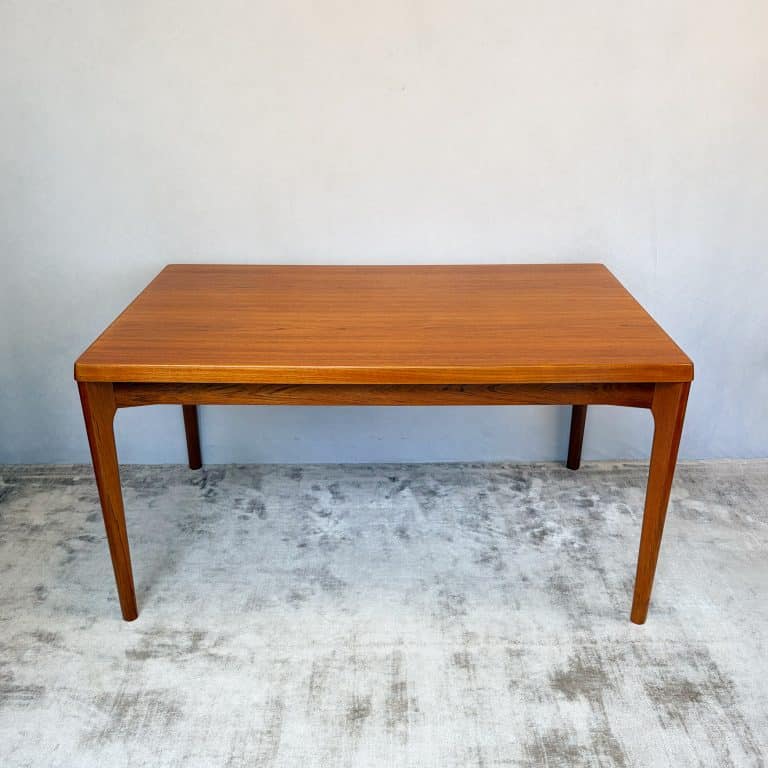 Danish Teak Draw Leaf Dining Table by Henning Kjærnulf for Vejle Stole og Møbelfabrik