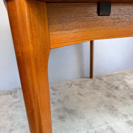Danish Teak Draw Leaf Dining Table by Henning Kjærnulf for Vejle Stole og Møbelfabrik