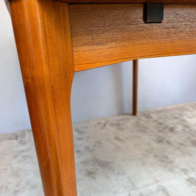 Danish Teak Draw Leaf Dining Table by Henning Kjærnulf for Vejle Stole og Møbelfabrik