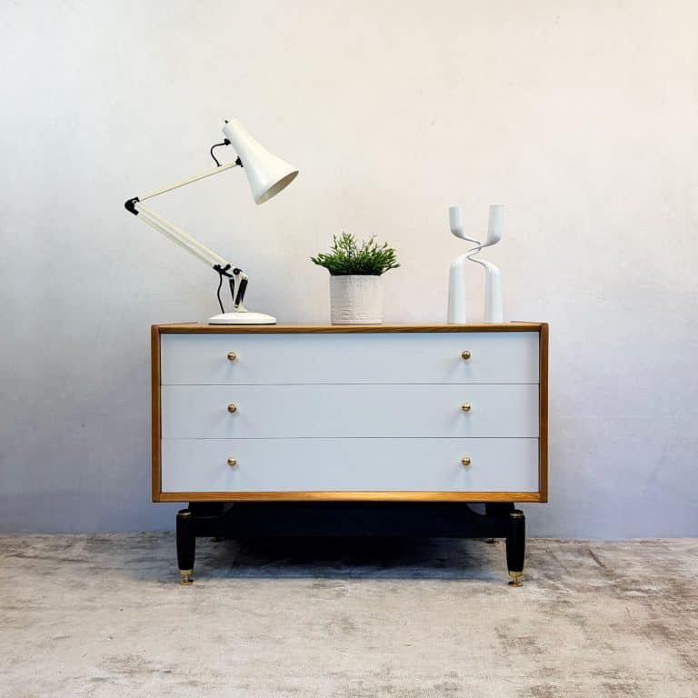 Mid Century China White Chest of Drawers by G Plan