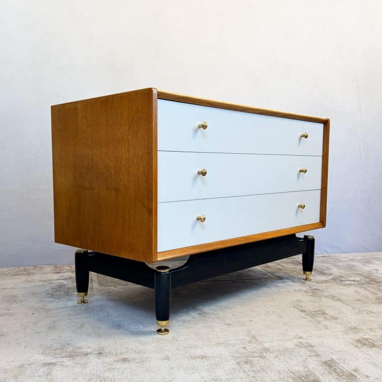 Mid Century China White Chest of Drawers by G Plan