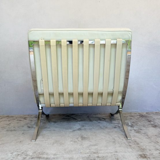 Vintage White Barcelona Chair & Stool