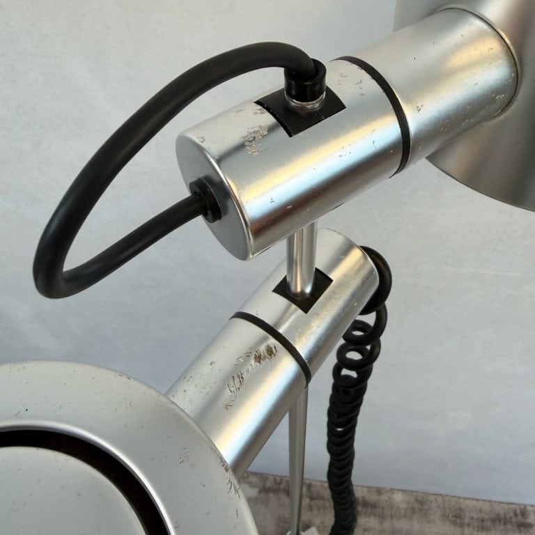 Mid Century Adjustable Chrome Floor Lamp by Ronald Holmes for Conelight