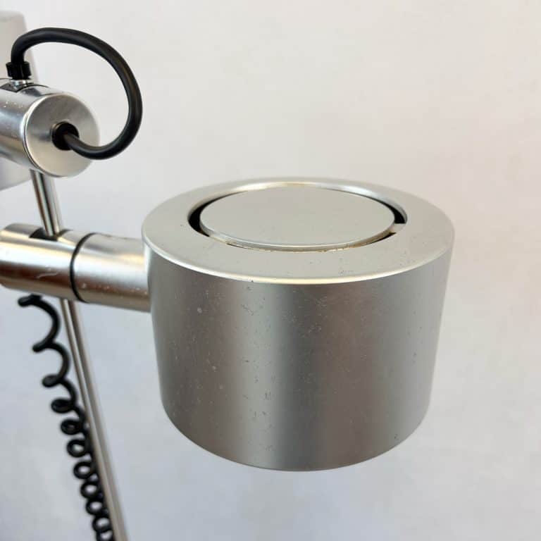 Mid Century Adjustable Chrome Floor Lamp by Ronald Holmes for Conelight