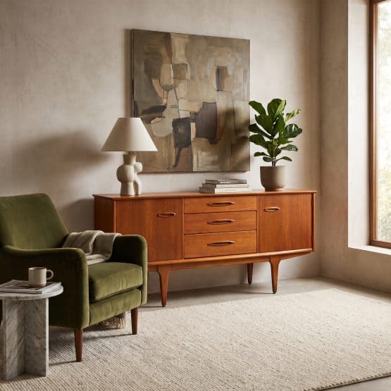 Mid Century Teak Compact Sideboard by Jentique
