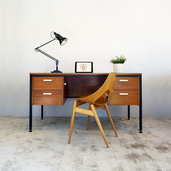 Mid Century Executive Desk by Abbess Linear, 1965