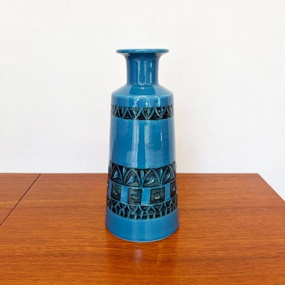 Mid Century Blue Italian Studio Pottery Vase c1960s