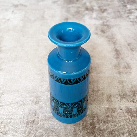 Mid Century Blue Italian Studio Pottery Vase c1960s