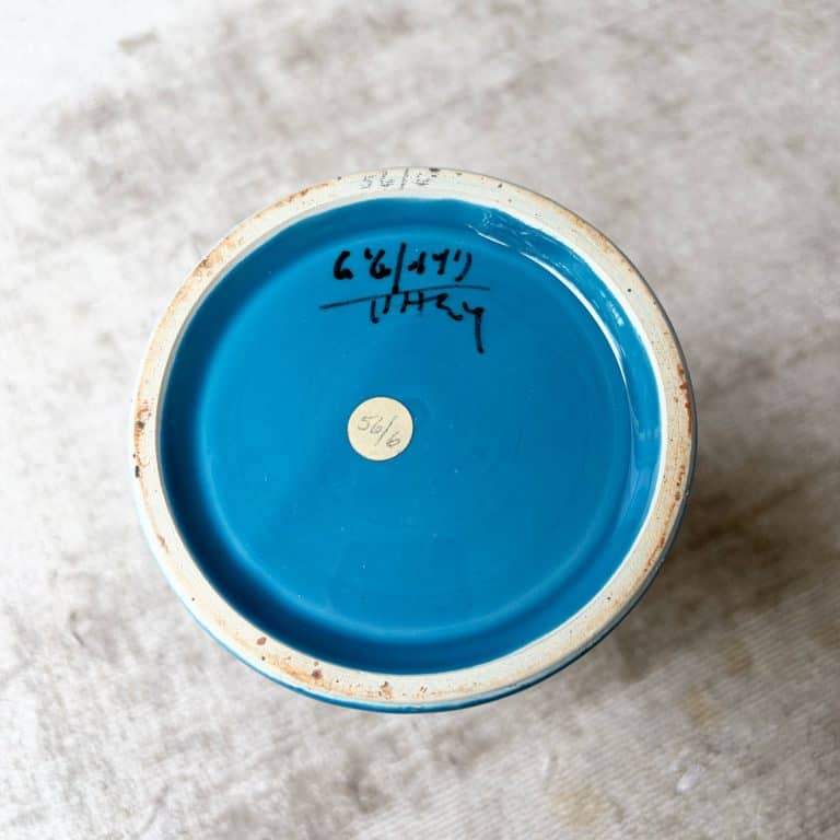 Mid Century Blue Italian Studio Pottery Vase c1960s