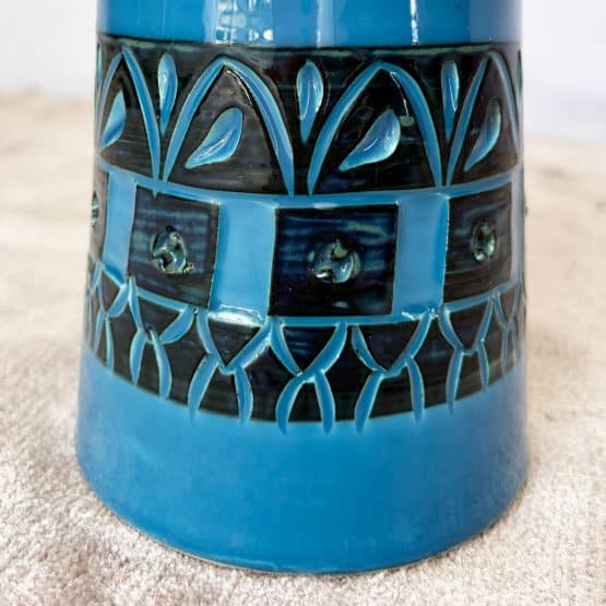 Mid Century Blue Italian Studio Pottery Vase c1960s