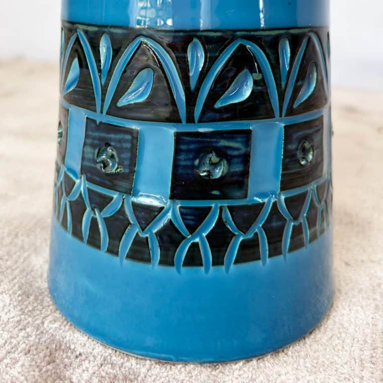 Mid Century Blue Italian Studio Pottery Vase c1960s