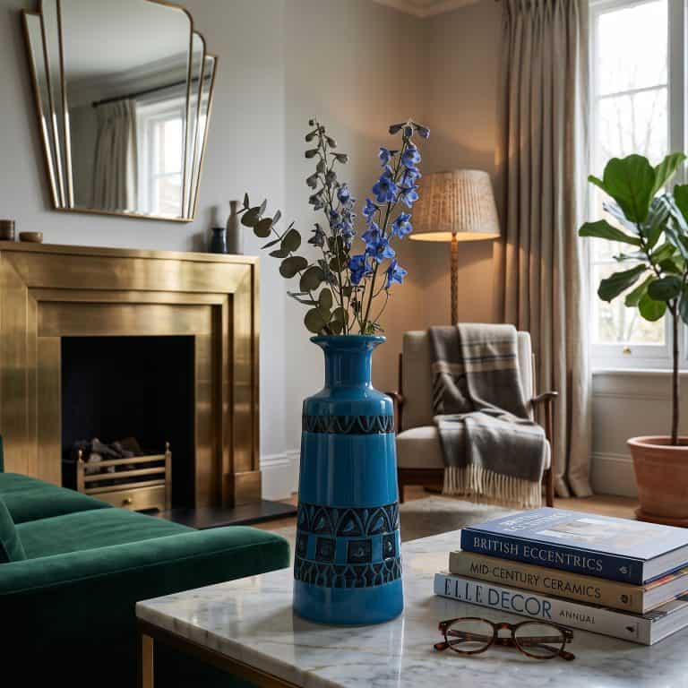 Mid Century Blue Italian Pottery Vase - Attributed to Fratelli Fanciullacci, c.1960s