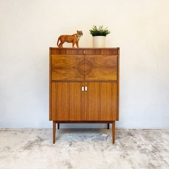 Mid Century Walnut Metamorphic Cocktail Cabinet c.1950s