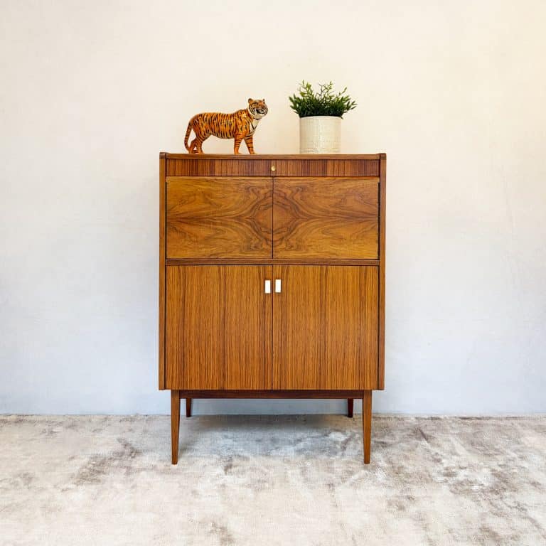 Mid Century Walnut Metamorphic Cocktail Cabinet c.1950s