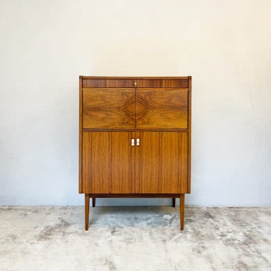 Mid Century Walnut Metamorphic Cocktail Cabinet c.1950s