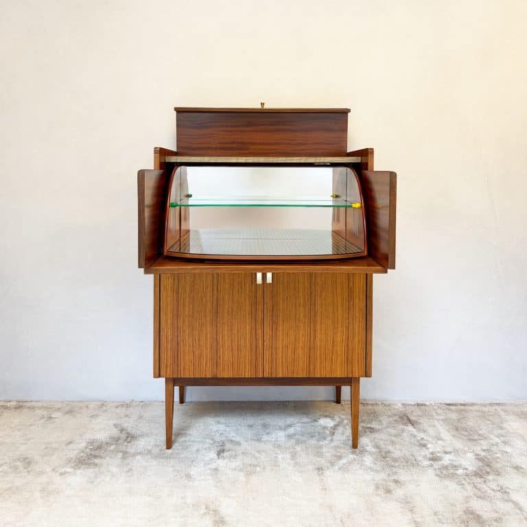 Mid Century Walnut Metamorphic Cocktail Cabinet c.1950s