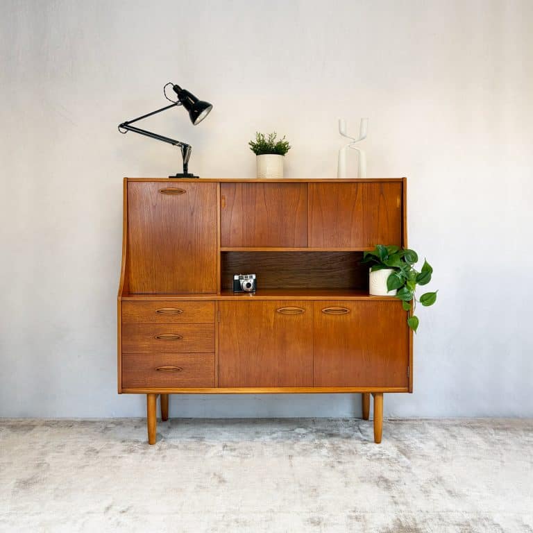 Mid Century Teak Highboard Drinks Cabinet by Jentique