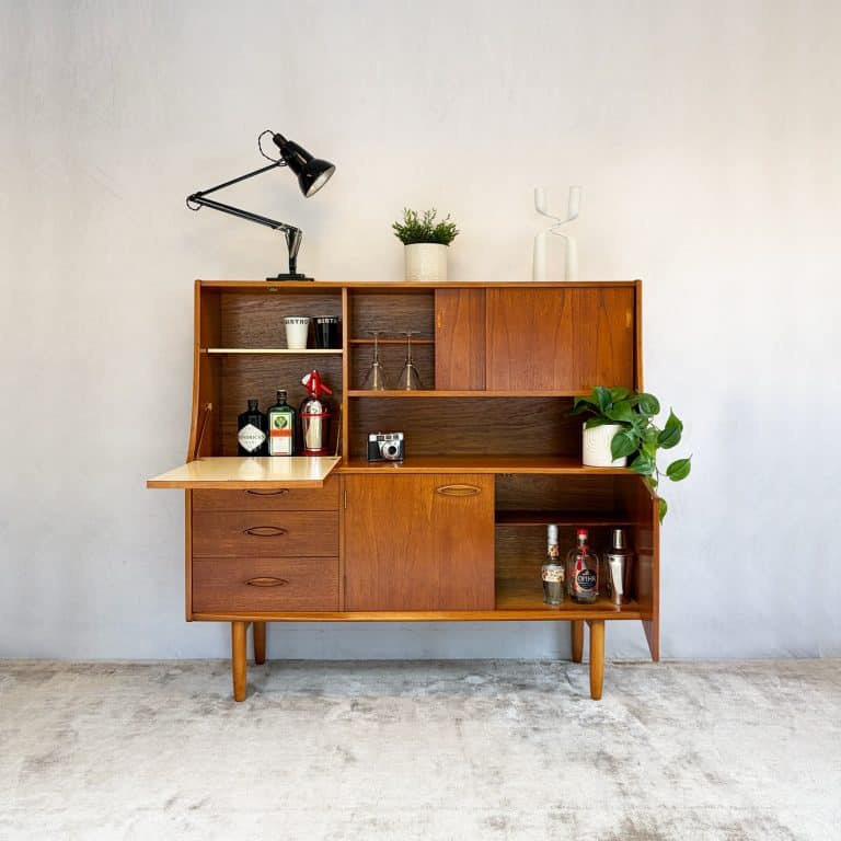 Mid Century Teak Highboard Drinks Cabinet by Jentique