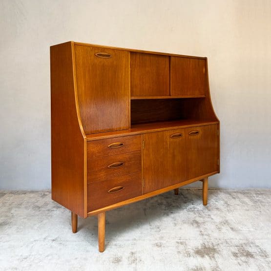 Mid Century Teak Highboard Drinks Cabinet by Jentique