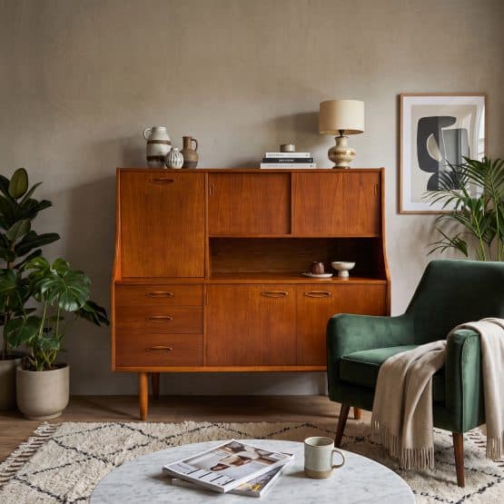 Mid Century Teak Highboard Drinks Cabinet by Jentique