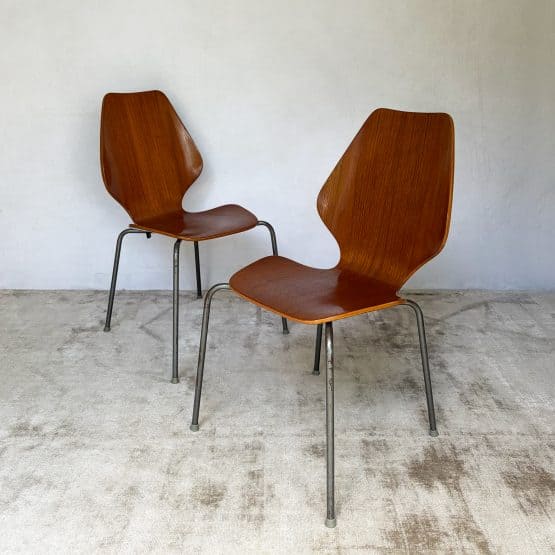 Pair of Danish Chairs by Herbert Hirche for Jofa Stalmobler, c1950s