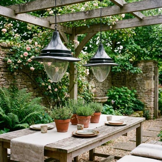 Pair of Large Vintage Industrial Outdoor Pendant Lights by D.W. Windsor