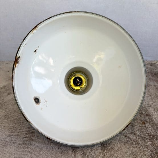 Vintage Industrial Grey Enamel Factory Ceiling Light c.1950s