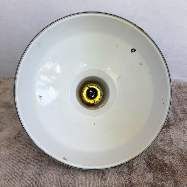 Vintage Industrial Grey Enamel Factory Ceiling Light c.1950s