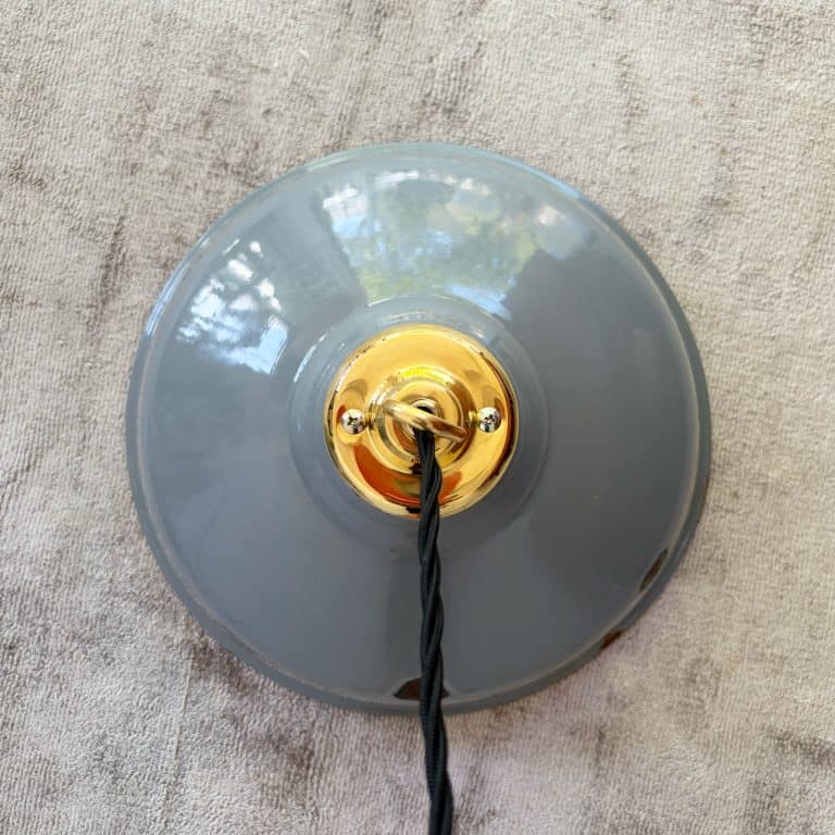 Vintage Industrial Grey Enamel Factory Ceiling Light c.1950s