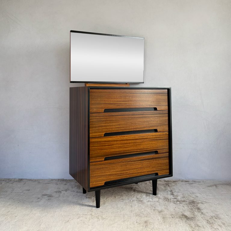 Mid Century C Range Chest of Drawers with Mirror by Stag c.1950