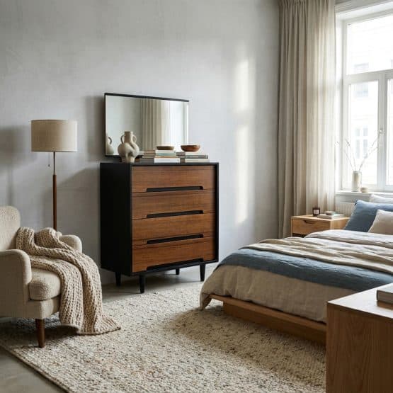 Mid Century C Range Chest of Drawers with Mirror by Stag c.1950