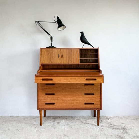 Mid Century Danish Teak Bureau by Illums Bolighus