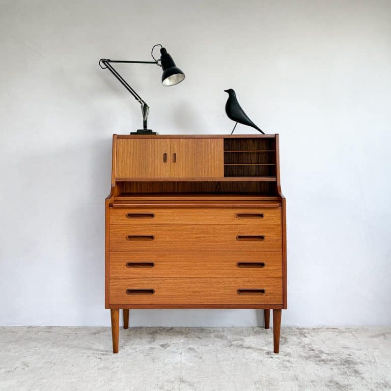Mid Century Danish Teak Bureau by Illums Bolighus